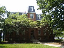 Morrill Hall, on the campus of the University of Maryland, College Park (a land-grant university), is named for Senator Justin Morrill, in honor of the act he sponsored. UMD Morrill Hall.JPG