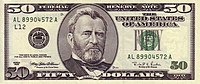 Avers d'un billet de 50 dollars américain, série 1996