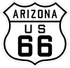 Dấu hiệu Quốc lộ Hoa Kỳ 66 tại Arizona năm 1926.
