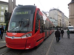 Škoda 30T az 1-es villamos vonalán