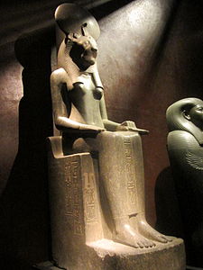 Statue de Sekhmet inscrite aux cartouches de Ramsès IV - Musée égyptologique de Turin.