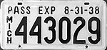 1938 - 31 августа Мичиганский номерной знак.jpg