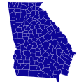 1954 United States Senate Election in Georgia Results Map by County