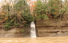 An example of an ephemeral waterfall. This one, when flowing, feeds into the Chagrin River. An ephemeral waterfall.jpg