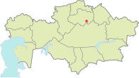Астана на карте Казахстана