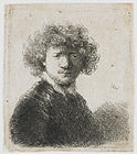 Zelfportret met krullend haar en witte kraag, 1628-1632, Rijksmuseum Amsterdam