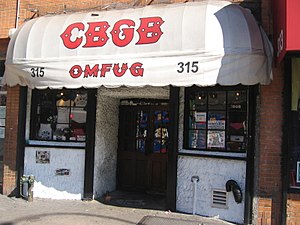 CBGB club facade, Bowery St, New York City. Ph...