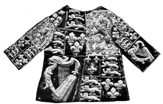 Fig. 14.—The velvet tabard of Sir William Dugdale, Garter King of Arms from 26th April 1677 to 10th February 1686.