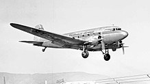 Southwest Airways C-47 landing at SFO in 1948 DC-3 Southwest N63106 (7688847780).jpg