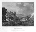 Thuisbrunn and its castle. 1858 steel engraving