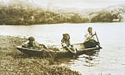 Three Women in a waka, Rotoiti