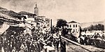 Formal reception on the occasion of the arrival of the first train in Veles in 1873.