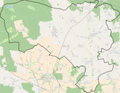 Mapa konturowa gminy Wielowieś, u góry znajduje się punkt z opisem „Napłatki”