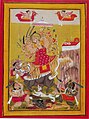 Богиня Дурга убивает быка-демона. ок. 1750, Собрание Бакливала.