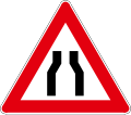 A08 Carriageway narrows