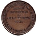 Médaille frappée à l'occasion d'une Exposition de cuir et de peaux en 1867 (avers).