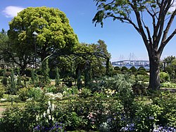 View from Harbour View Park, Yamate towards the Yokohama Bay Bridge
