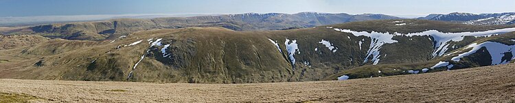 The whole Green Side and Hart Side ridge, with Watermillock Common to the left, seen from Great Dodd