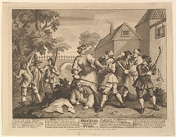 Hudibras Vanquished by Trulla (Twelve Large Illustrations for Samuel Butler's Hudibras, Plate 5) MET DP826950, Artist, William Hogarth.