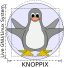 Knoppix. A non-derivative penguin logo loosely based on Tux.