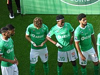 Photographie de joueurs de l'AS Saint-Etienne en octobre 2020.