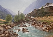 Les Fréaux près de La Grave, Hautes Alpes, tableau de Charles Bertier, 1894, Musée de Grenoble.