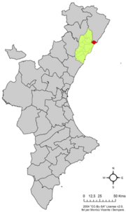 Localização do município de Torreblanca na Comunidade Valenciana