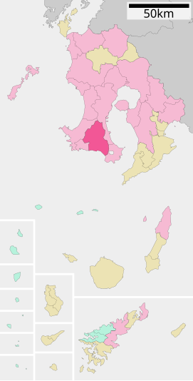 Lokasi Minamikyūshū di Prefektur Kagoshima