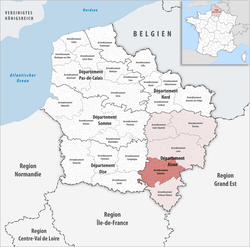 Soissons arrondissementinin Hauts-de-France'taki konumu