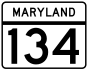 Maryland Route 134 marker
