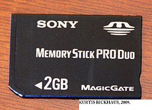 English: A Sony memory stick pro duo. 2GB.