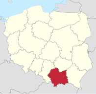 Малопольское воеводство на карте Польши