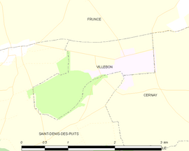 Mapa obce Villebon