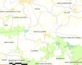 Mapa obce Sainte-Suzanne