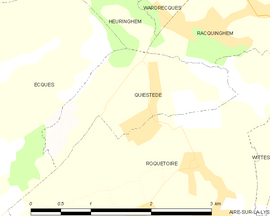 Mapa obce Quiestède