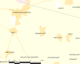 Mapa obce Méharicourt