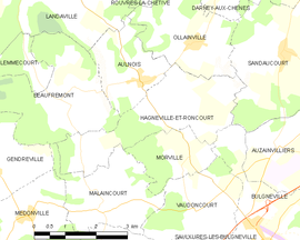 Mapa obce Hagnéville-et-Roncourt