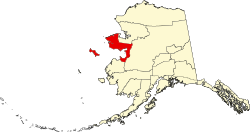 map of Alaska highlighting Nome Census Area