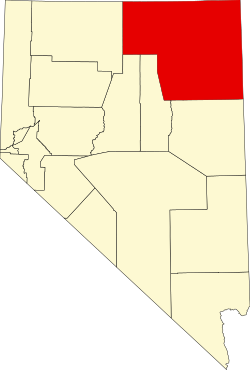 map of Nevada highlighting Elko County