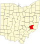 Localização do Map of Ohio highlighting Noble County