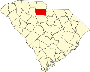 Map of South Carolina highlighting Chester County