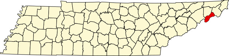 파일:Map of Tennessee highlighting Unicoi County.svg