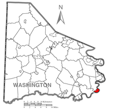 Location of West Brownsville in Washington County