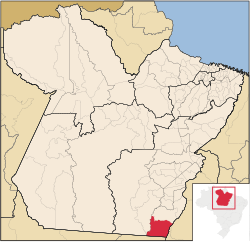 Localização de Santana do Araguaia no Pará