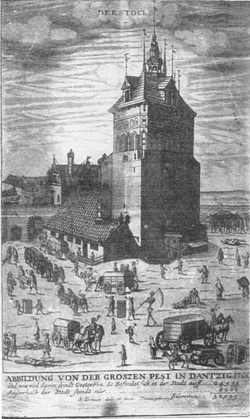 Samuel Donnet: Vyobrazení morové epidemie v Gdaňsku roku 1709