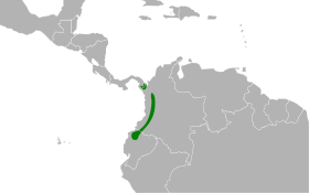 Distribución geográfica de la tangara grisdorada.