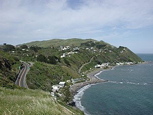 Looking south over Pukerua Bay in spring 2006 ...