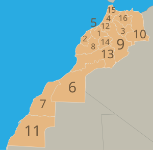 Map of the regions of Morocco * 1. Chaouia-Oua...