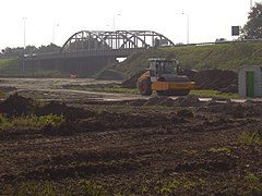 De oude brug bij Beesd, die in augustus 2009 is gesloopt.