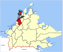 Lokasi bandar dan distrik Tuaran